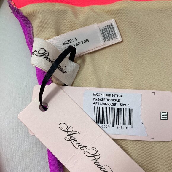 Agent Provocateur Mazzy Pink Green Purple Bikini Bottom AP4 Large NWT - Picture 7 of 8